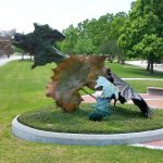 Bronze Blowing Leaves in Greens Parkway Linear Park – Kevin Box